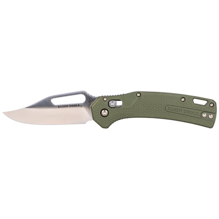 KTO Resurgence Knife, Clip Point Blade, Moss Green Handle